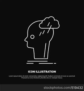 Brainstorm, creative, head, idea, thinking Icon. Line vector symbol for UI and UX, website or mobile application. Vector EPS10 Abstract Template background