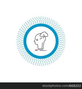 Brainstorm, creative, head, idea, thinking Line Icon. Vector isolated illustration. Vector EPS10 Abstract Template background