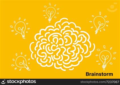 Brainstorm creative idea, Success concept, lamp vector design