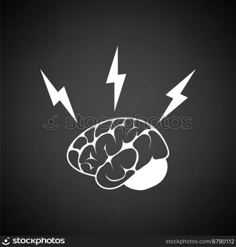 Brainstorm icon. Black background with white. Vector illustration.