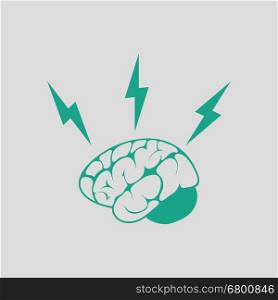 Brainstorm icon. Gray background with green. Vector illustration.