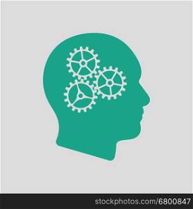 Brainstorm icon. Gray background with green. Vector illustration.