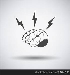 Brainstorm icon on gray background with round shadow. Vector illustration.