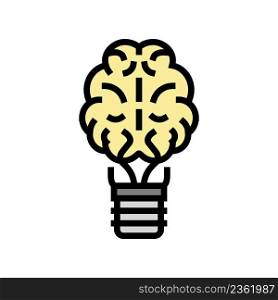 brainstorm light bulb color icon vector. brainstorm light bulb sign. isolated symbol illustration. brainstorm light bulb color icon vector illustration