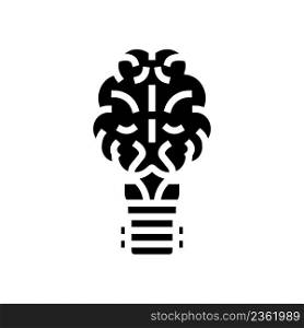 brainstorm light bulb glyph icon vector. brainstorm light bulb sign. isolated contour symbol black illustration. brainstorm light bulb glyph icon vector illustration