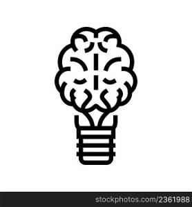 brainstorm light bulb line icon vector. brainstorm light bulb sign. isolated contour symbol black illustration. brainstorm light bulb line icon vector illustration