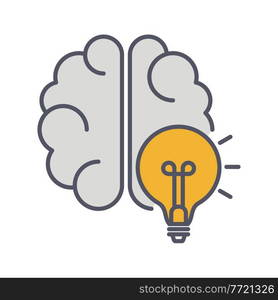 Brainstorm Line Icon. Lightning in brain innovation logo. Vector Illustration EPS10. Brainstorm Line Icon. Lightning in brain innovation logo. Vector Illustration