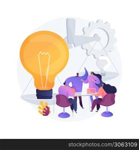 Brainstorming abstract concept vector illustration. Teamwork, brainstorming tools, idea management, creative team, working process, finding solution, startup collaboration abstract metaphor.. Brainstorming abstract concept vector illustration.