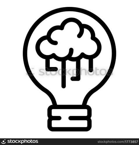 Brainstorming bulb icon. Outline Brainstorming bulb vector icon for web design isolated on white background. Brainstorming bulb icon, outline style
