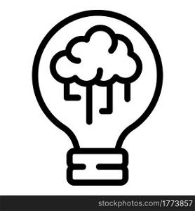 Brainstorming bulb icon. Outline Brainstorming bulb vector icon for web design isolated on white background. Brainstorming bulb icon, outline style