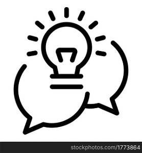 Brainstorming chat icon. Outline Brainstorming chat vector icon for web design isolated on white background. Brainstorming chat icon, outline style