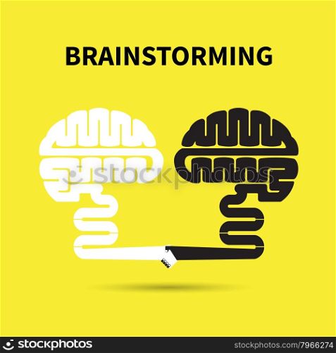 Brainstorming concept.Creative brain abstract vector logo design template. Corporate business industrial creative logotype symbol.Vector illustration