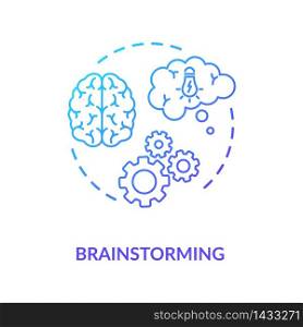 Brainstorming concept icon. Problem solving, creative thinking idea thin line illustration. New ideas generation, opportunities search. Vector isolated outline RGB color drawing. Brainstorming concept icon
