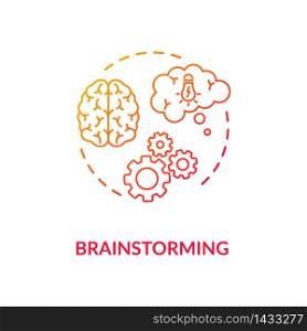 Brainstorming concept icon. Problem solving, inventive thinking idea thin line illustration. Creative ideas generation, opportunities search. Vector isolated outline RGB color drawing. Brainstorming concept icon
