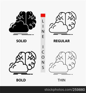 brainstorming, creative, idea, innovation, inspiration Icon in Thin, Regular, Bold Line and Glyph Style. Vector illustration
