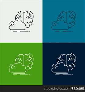brainstorming, creative, idea, innovation, inspiration Icon Over Various Background. Line style design, designed for web and app. Eps 10 vector illustration. Vector EPS10 Abstract Template background