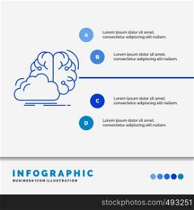 brainstorming, creative, idea, innovation, inspiration Infographics Template for Website and Presentation. Line Blue icon infographic style vector illustration. Vector EPS10 Abstract Template background