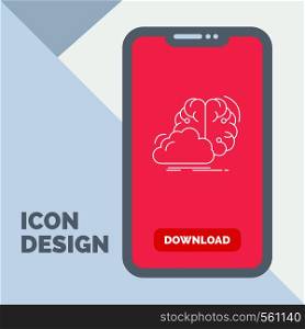 brainstorming, creative, idea, innovation, inspiration Line Icon in Mobile for Download Page. Vector EPS10 Abstract Template background