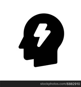 brainstorming head, icon on isolated background