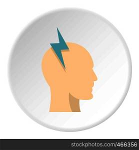 Brainstorming icon in flat circle isolated on white background vector illustration for web. Brainstorming icon circle