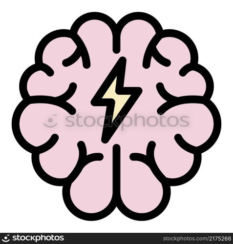 Brainstorming icon. Outline brainstorming vector icon color flat isolated. Brainstorming icon color outline vector