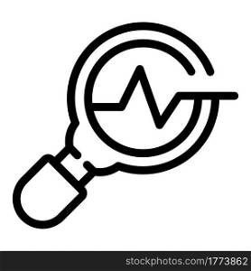 Brainstorming magnifier icon. Outline Brainstorming magnifier vector icon for web design isolated on white background. Brainstorming magnifier icon, outline style