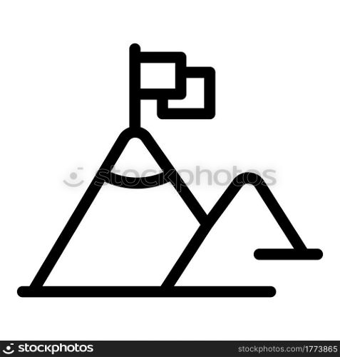Brainstorming mountain icon. Outline Brainstorming mountain vector icon for web design isolated on white background. Brainstorming mountain icon, outline style