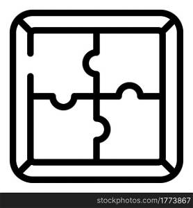 Brainstorming puzzle icon. Outline Brainstorming puzzle vector icon for web design isolated on white background. Brainstorming puzzle icon, outline style