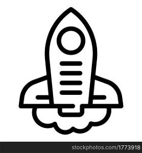 Brainstorming rocket icon. Outline Brainstorming rocket vector icon for web design isolated on white background. Brainstorming rocket icon, outline style
