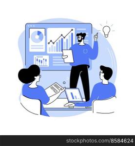 Brainstorming with a team isolated cartoon vector illustrations. IT company developers generates new ideas, information technology industry, colleagues meeting in office vector cartoon.. Brainstorming with a team isolated cartoon vector illustrations.