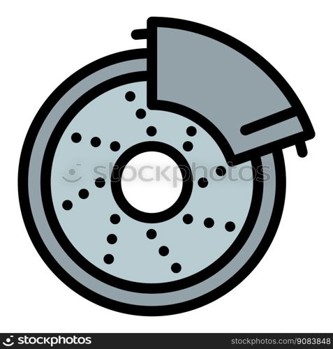 Brake disk icon outline vector. Car part. Automobile part. Brake disk icon outline vector. Car part