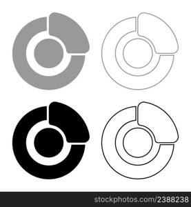 Brake system on wheel Automobile car disc pad hydraulic drum set icon grey black color vector illustration image simple solid fill outline contour line thin flat style. Brake system on wheel Automobile car disc pad hydraulic drum set icon grey black color vector illustration image solid fill outline contour line thin flat style