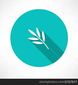 branch and leaves Flat modern style vector illustration