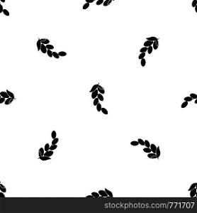 Branch of cornel or dogwood berries pattern repeat seamless in black color for any design. Vector geometric illustration. Branch of cornel or dogwood berries pattern seamless black