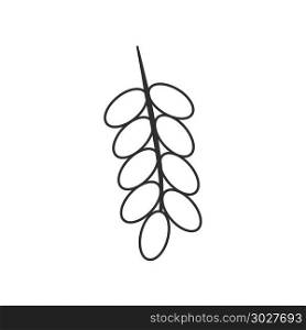 Branch of date palm fruit icon in black flat outline design.. Branch of date palm fruit icon in black flat outline design