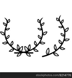 Branch of plant. Natural ornament. Winner laurel wreath. Simple minimalist line icon.. Branch of plant. Natural ornament.