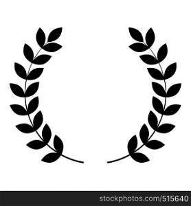 Branch of winner Laurel wreaths Symbol of victory icon black color vector illustration flat style simple image