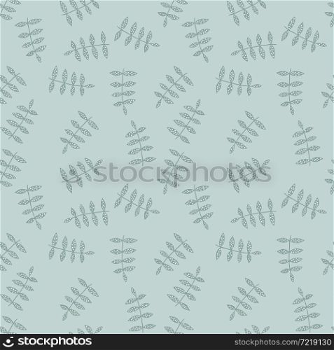 Branch seamless pattern on green background. Delicate floral ornament. Simple botanical backdrop. Design for fabric , textile print, surface, wrapping, cover. Vector illustration.. Branch seamless pattern on green background. Delicate floral ornament. Simple botanical backdrop.