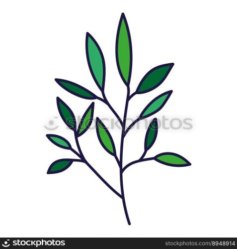 branch with leafs ecology icon vector illustration design. branch with leafs ecology icon