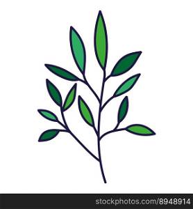 branch with leafs ecology icon vector illustration design. branch with leafs ecology icon