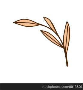 branch with leafs nature ecology icon in flat illustration. Vector graphic. branch with leafs nature ecology icon