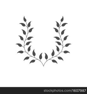 branch with leaves. Vector illustration isolated on a white background. Flat style