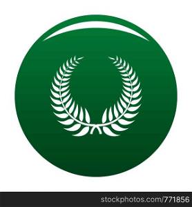 Branch wreath icon. Simple illustration of branch wreath vector icon for any design green. Branch wreath icon vector green