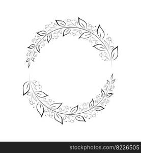 branches full of leaves hand drawn various patterns Suitable for decorating wedding cards, parties, parties, banners, logos.