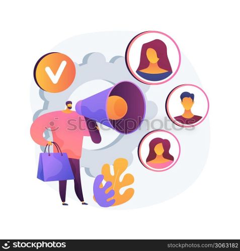 Brand advocate abstract concept vector illustration. Brand attorney, digital marketing, internet, trademark advocacy strategy, positive image creation, social media comments abstract metaphor.. Brand advocate abstract concept vector illustration.