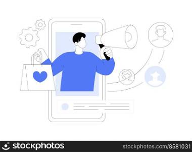 Brand advocate abstract concept vector illustration. Brand attorney, digital marketing, internet, trademark advocacy strategy, positive image creation, social media comments abstract metaphor.. Brand advocate abstract concept vector illustration.
