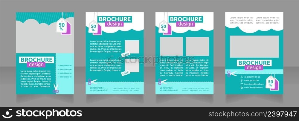 Brand awareness campaign blank brochure design. Marketing strategy. Template set with copy space for text. Premade corporate reports collection. Editable 4 paper pages. Ubuntu Bold, Regular fonts used. Brand awareness campaign blank brochure design