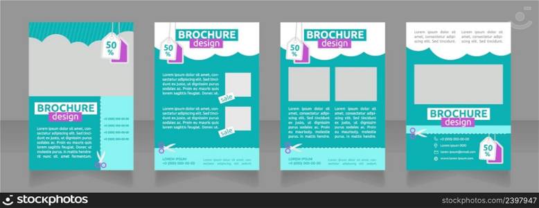 Brand awareness campaign blank brochure design. Marketing strategy. Template set with copy space for text. Premade corporate reports collection. Editable 4 paper pages. Ubuntu Bold, Regular fonts used. Brand awareness campaign blank brochure design