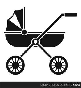 Brand baby pram icon. Simple illustration of brand baby pram vector icon for web design isolated on white background. Brand baby pram icon, simple style