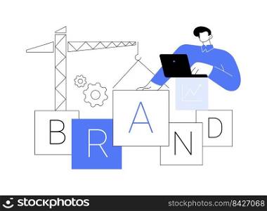 Brand building abstract concept vector illustration. Building brand awareness, marketing strategy, branding management, corporate ID, communication strategy, commercial story abstract metaphor.. Brand building abstract concept vector illustration.